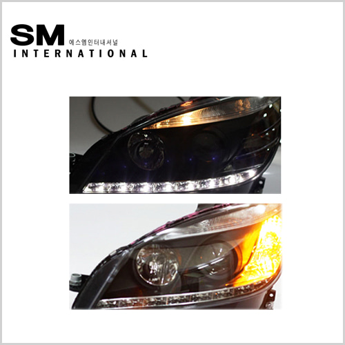 벤츠 C클래스 W204 LED 데이라이트 블랙베젤 헤드램프 라이트 전조등 (2007-2011년 차량에 적용)